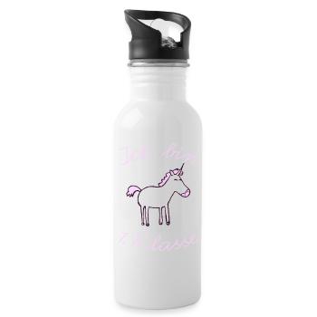Einschulung_EInhorn_Ich am 1st grade - Water bottle with straw - white - Right