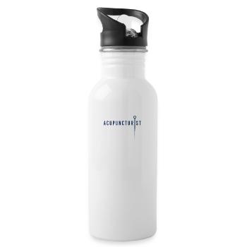 Praxis Akupunkturist Akupunktur Nadeln Medizin - Trinkflasche mit integriertem Trinkhalm - Weiß - Rechts