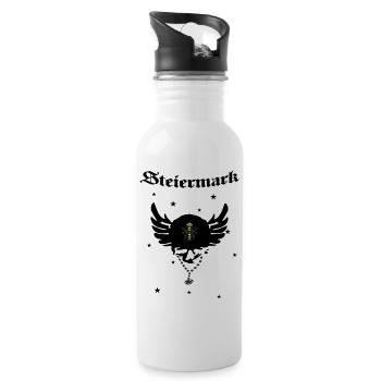 Steiermark - Trinkflasche mit integriertem Trinkhalm - Weiß - Rechts