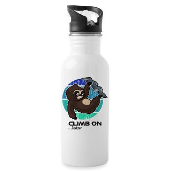 Climbing sloth - Water bottle with straw - white - Right