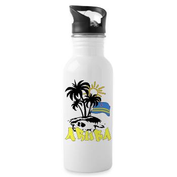 Aruba - Trinkflasche mit integriertem Trinkhalm - Weiß - Rechts
