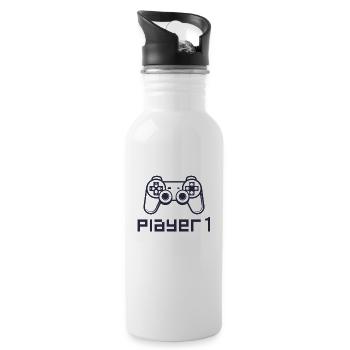 Player 1 Gaming Controller PS - Trinkflasche mit integriertem Trinkhalm - Weiß - Rechts