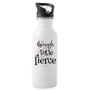 Though She Be But Little She Is Fierce Shakespeare - Water bottle with straw - white - Right