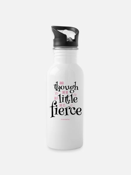 Though She Be But Little She Is Fierce Shakespeare - Gourde avec paille intégrée - blanc