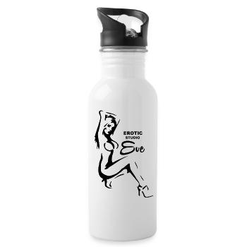 Saunaclub - Trinkflasche mit integriertem Trinkhalm - Weiß - Rechts