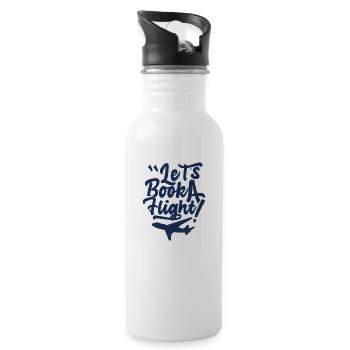 Travel Spontaneous Last Minute Last Minute Travel - Water bottle with straw - white - Right