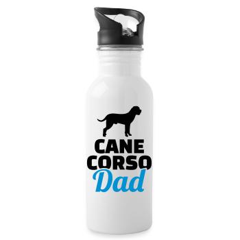 Cane Corso - Trinkflasche mit integriertem Trinkhalm - Weiß - Rechts