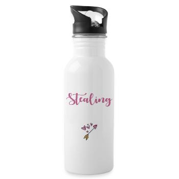 I Stole His Heart - Water bottle with straw - white - Right
