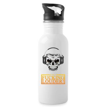 Skull Headphones Blast - Water bottle with straw - white - Right