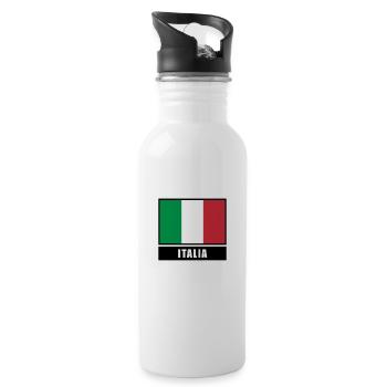 Italy Italian flag flag squadra azzurra - Water bottle with straw - white - Right