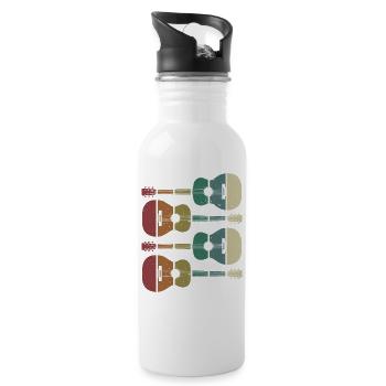 guitars - Water bottle with straw - white - Right