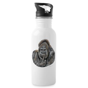 gorilla - Water bottle with straw - white - Right