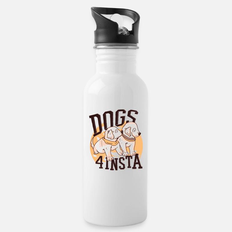 Dogs4Insta - Gourde avec paille intégrée - blanc