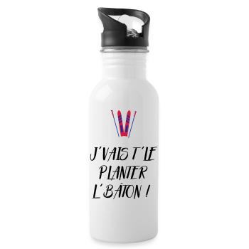J'vais t'le planter l'bâton ! Bronzés font du ski - Gourde avec paille intégrée - blanc - Droite