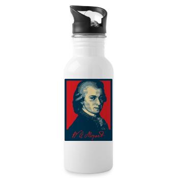 Wolfgang Amadeus Mozart - Trinkflasche mit integriertem Trinkhalm - Weiß - Rechts
