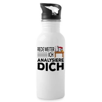 Psychologie Student Spruch - Trinkflasche mit integriertem Trinkhalm - Weiß - Rechts