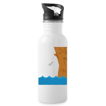 Cliff Diver Cliff Diver gift idea - Water bottle with straw - white - Right