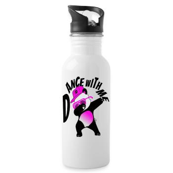 Panda dance - Water bottle with straw - white - Right