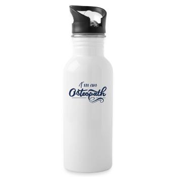 Ich bin Osteopath - Trinkflasche mit integriertem Trinkhalm - Weiß - Rechts