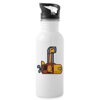 U-Boot Giraffe Lustig - Trinkflasche mit integriertem Trinkhalm - Weiß - Rechts