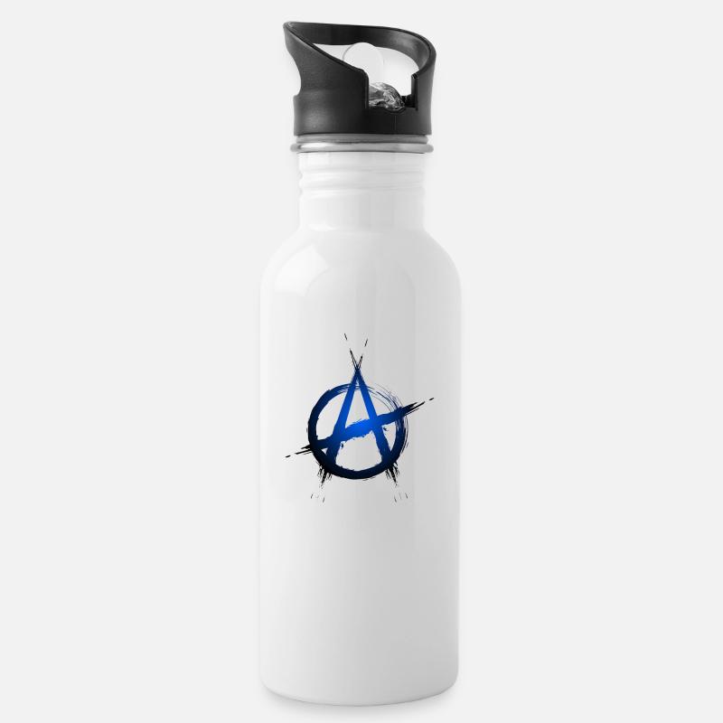Symbole anarchie - Gourde avec paille intégrée - blanc