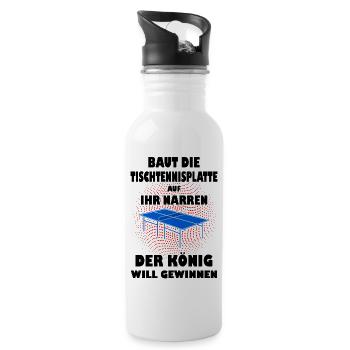 Spruch Sport Tischtennis Tennis Geschenk - Trinkflasche mit integriertem Trinkhalm - Weiß - Rechts