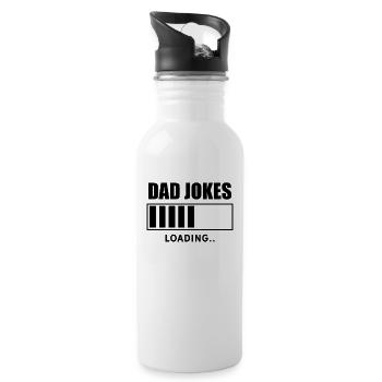 Funny Dad Joke Dadjoke Dad saying dad joke - Water bottle with straw - white - Right