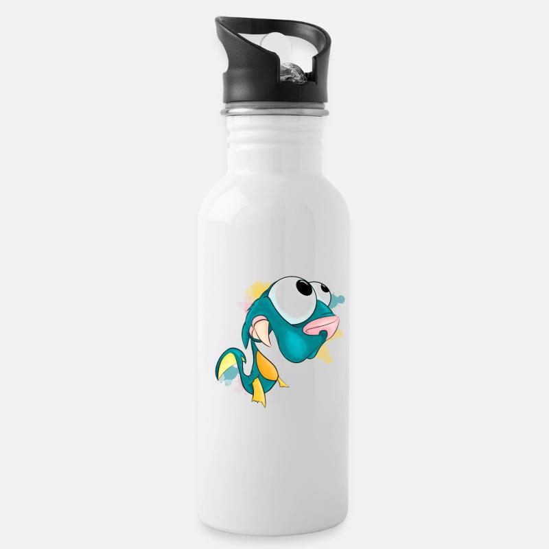 Creamorse - Trinkflasche mit integriertem Trinkhalm - Weiß