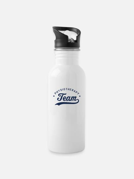 Physio team physiotherapist profession physiotherapy - Water bottle with straw - white