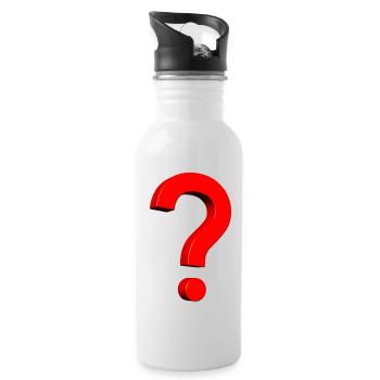 3D question mark red - Water bottle with straw - white - Right
