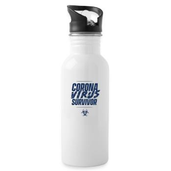 Anti Coronavirus Pandemie Corona Virus Epidemie - Trinkflasche mit integriertem Trinkhalm - Weiß - Rechts