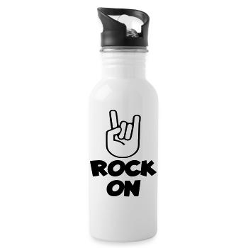 Rock on musician, singer, drummer, bassist * - Water bottle with straw - white - Right