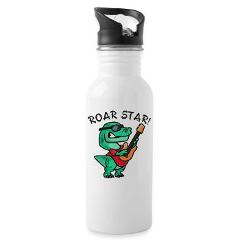 Rocker Dinosaurier Roar Star - Trinkflasche mit integriertem Trinkhalm - Weiß - Rechts