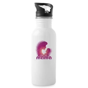 Love you Mama - mère avec enfant - Gourde avec paille intégrée - blanc - Droite