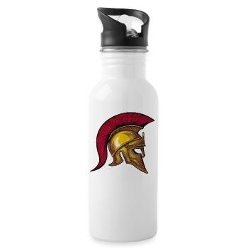 symbole de casque spartiate - Gourde avec paille intégrée - blanc - Droite