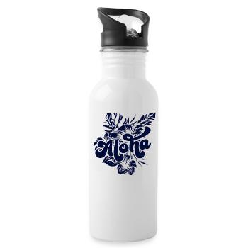 Aloha Hibiscus Hawaii - Gourde avec paille intégrée - blanc - Droite