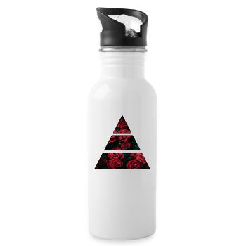 Rose - Trinkflasche mit integriertem Trinkhalm - Weiß - Rechts