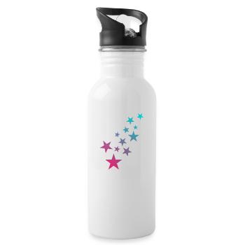Star symbol asterisk pattern - Water bottle with straw - white - Right