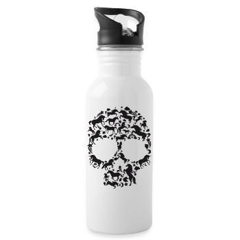 SKULL UNICORN - Trinkflasche mit integriertem Trinkhalm - Weiß - Rechts