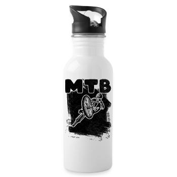 MTB Mountainbike Fahrrad Sport Mountainbiker Hobby - Water bottle with straw - white - Right