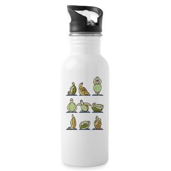 Yoga Meditation Turtles T-Shirt - Trinkflasche mit integriertem Trinkhalm - Weiß - Rechts