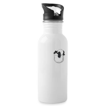 Pocket Funny Panda - Trinkflasche mit integriertem Trinkhalm - Weiß - Rechts