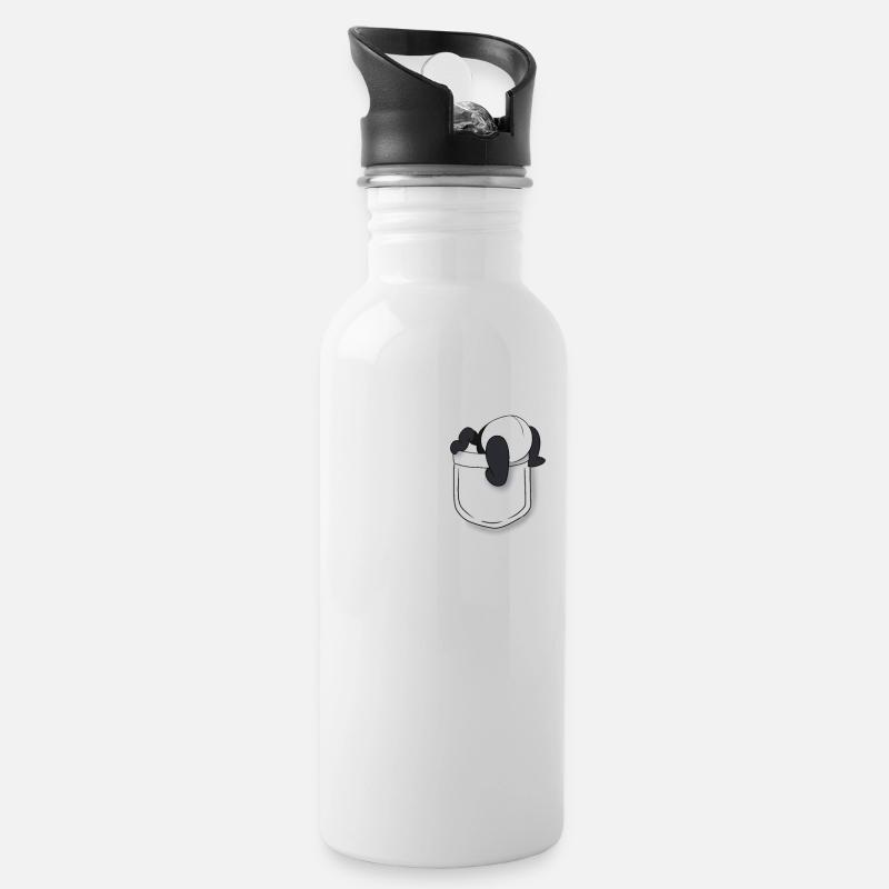 Pocket Funny Panda - Gourde avec paille intégrée - blanc