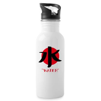 Japanese character for water symbol Japan - Water bottle with straw - white - Right