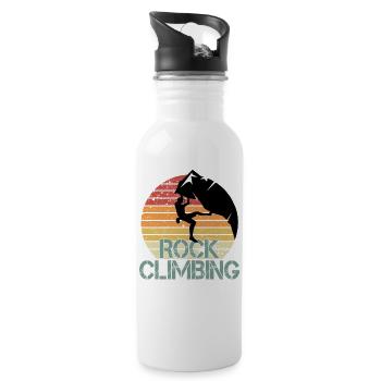 Rock Climbing - Water bottle with straw - white - Right