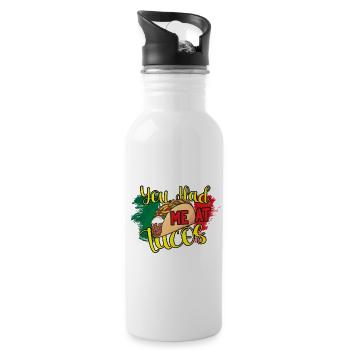Tacos - Water bottle with straw - white - Right