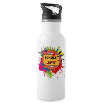 EINSCHULUNG - Schule KITA - Trinkflasche mit integriertem Trinkhalm - Weiß - Rechts