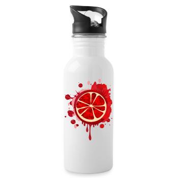 blutrotes Granatapfel Graffiti mit Kerne - Trinkflasche mit integriertem Trinkhalm - Weiß - Rechts