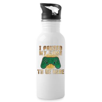 I Paused My Game To Be Here - Water bottle with straw - white - Right