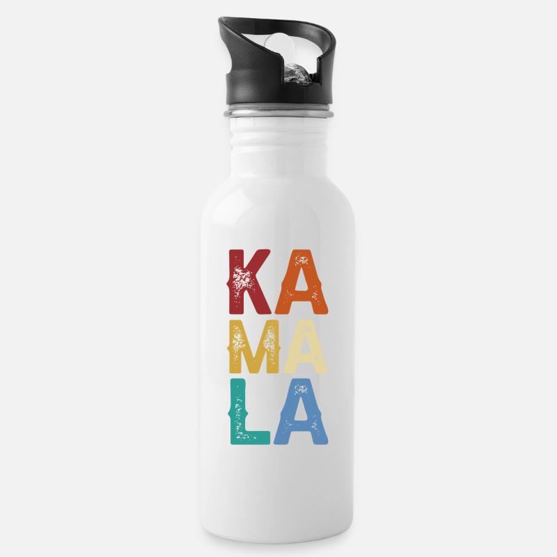 Kamala Harris Vintage - Trinkflasche mit integriertem Trinkhalm - Weiß